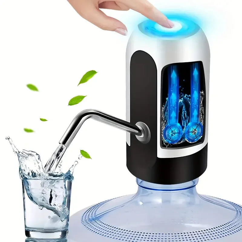 1Pc USB Rechargeable Electric Water Bottle Pump Automatic Drinking Water Dispenser with Power Switch Portable for Camping