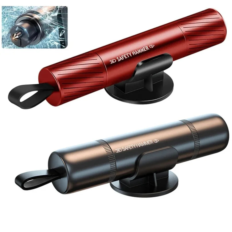 2 in 1 Car Safety Hammer Emergency Escape Tool Tungsten Steel Tip Glass Breaker Seatbelt Cutter Auto Emergency Rescue Kit