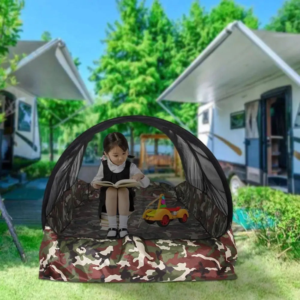 Folding Camo Camping Mosquito Net Tent with Bottom Mesh Tent Outdoor Mosquito Net Zipper Single Portable Mosquito Net Trips