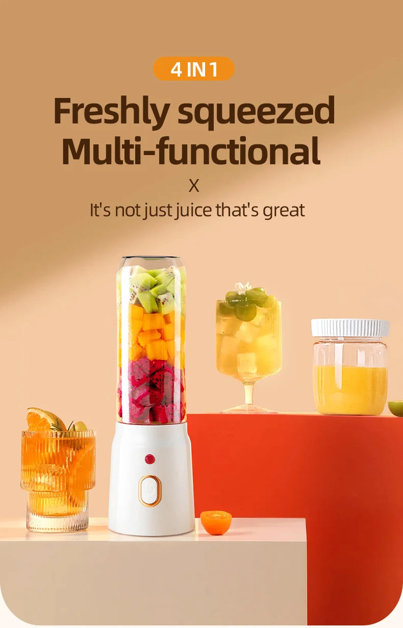Portable Electric Blender 40W USB Rechargeable Cordless Juicer High Powerful Juicer Cup For Smoothie Milkshake Juice Food