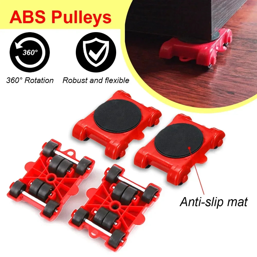 Furniture Moving Sliders Set Professional Furniture Lifter Tool Moving Labor-Saving Furniture Lifter Rollers Transport Tool