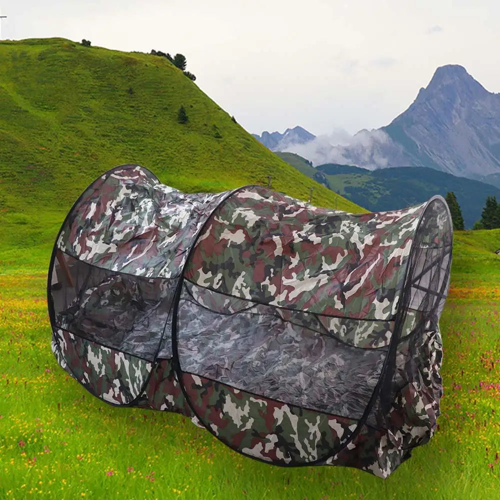 Folding Camo Camping Mosquito Net Tent with Bottom Mesh Tent Outdoor Mosquito Net Zipper Single Portable Mosquito Net Trips