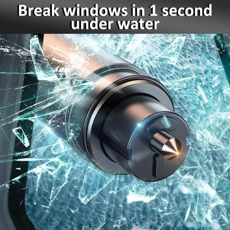 2 in 1 Car Safety Hammer Emergency Escape Tool Tungsten Steel Tip Glass Breaker Seatbelt Cutter Auto Emergency Rescue Kit