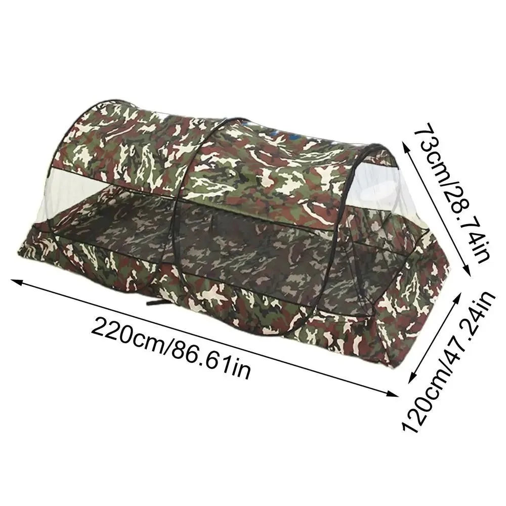 Folding Camo Camping Mosquito Net Tent with Bottom Mesh Tent Outdoor Mosquito Net Zipper Single Portable Mosquito Net Trips